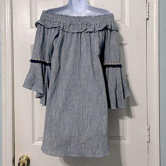 Misa Los Angeles Vanessa Off Shoulder Bell Sleeve Mini Dress Size XS - Picture 3 of 10